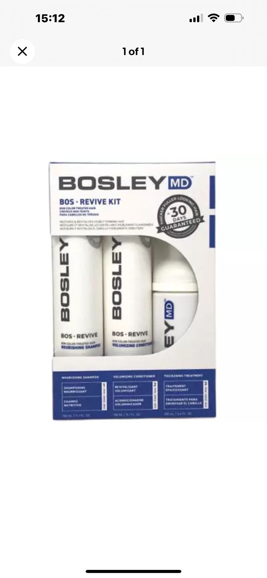 BosleyMD BosRevive Non Color-Treated Hair Starter Pack (30 Day Kit)