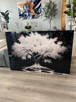 🖼️cuadro árbol de la vida blanco y negro 60” x 40”