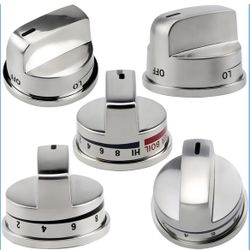 Funmit Upgrade Gas Stove Knobs Replacements For LG LRG30357ST LRG30355ST LRG30855ST Gas Range, 4PCS EBZ1 Range Control Knob And 1PCS EBZ