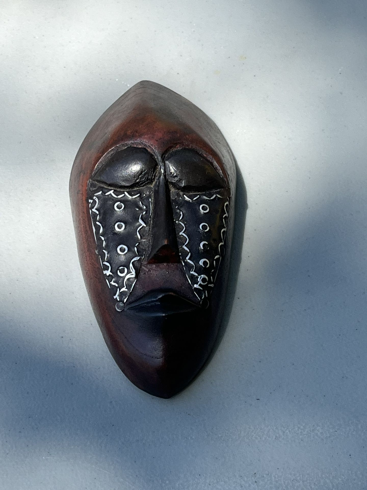 Vintage African Wooden Facemask Closed Eyes