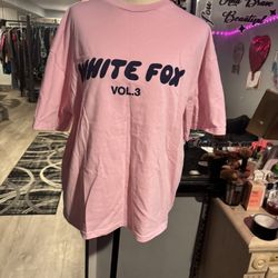 NWOT White Fox Pink T-Shirt