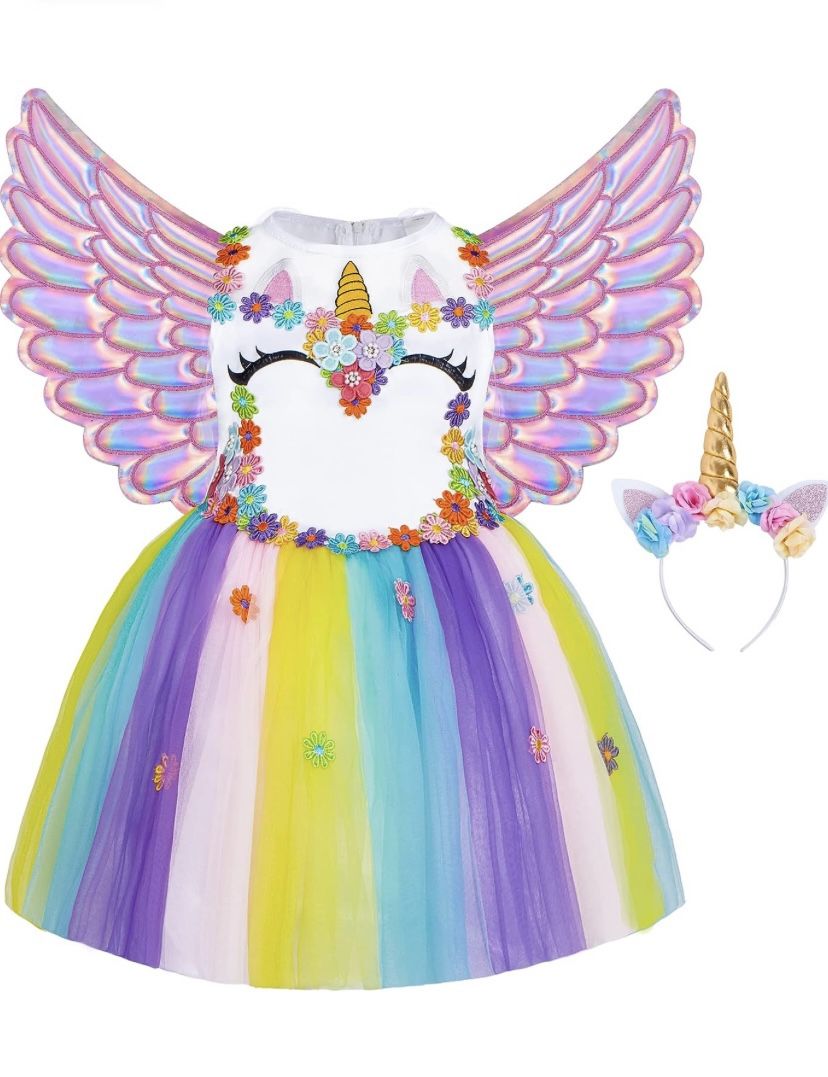 Unicorn Princess Dress Up Costume, Size Medium