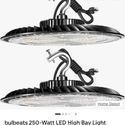 New Two Pack Bulbeats 250 W UFO LED High Bay Lights 