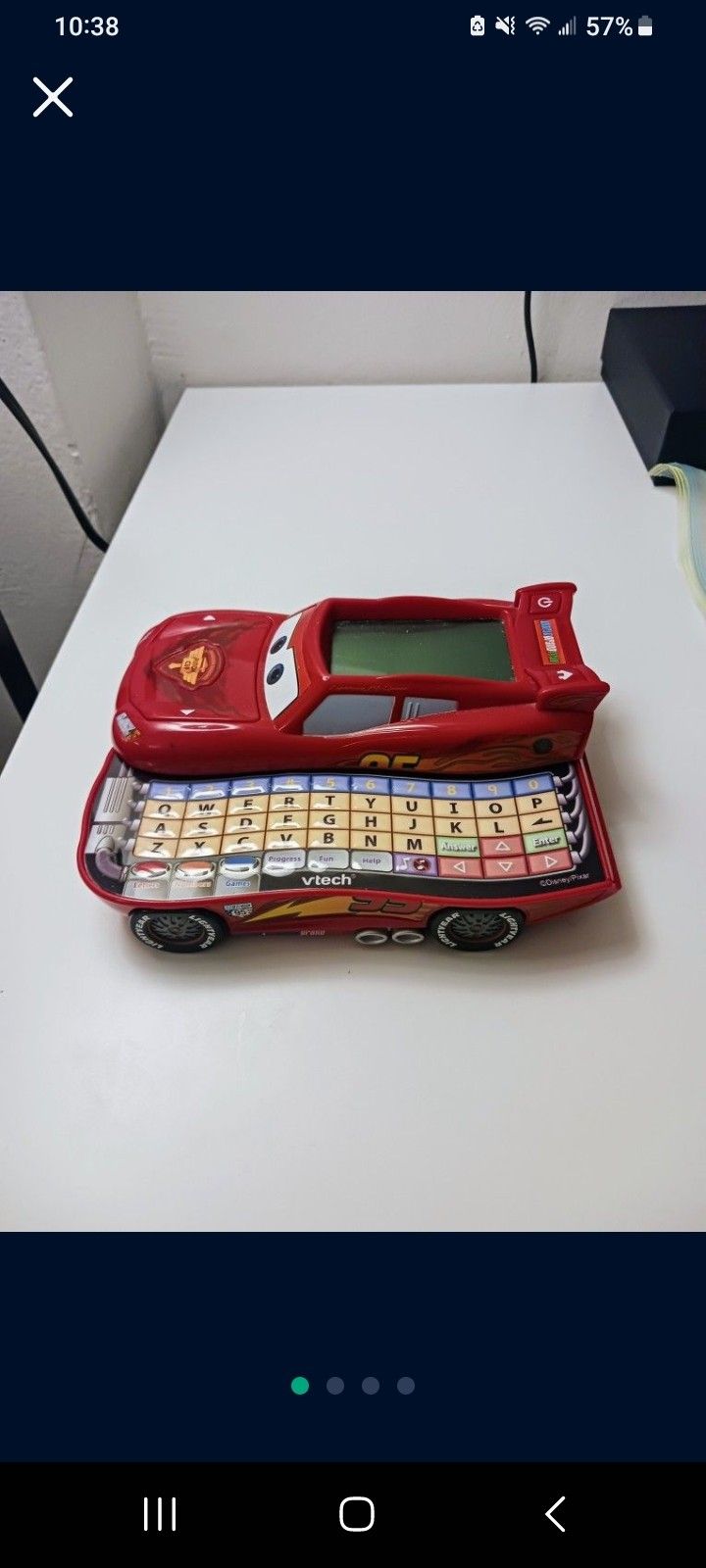 VTech Disney Cars 2 Lightning McQueen Learn and Go Handheld Learning Video Game like New.
Great for collrction. 
Batteries included.
Only 20 dollars
I
