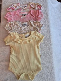 NEW! Nicole Miller,  Baby Girl Onesies, 3-6 mo