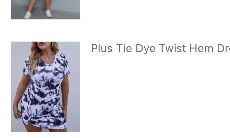 Plus Size Tie Dye Twist Hem Dress