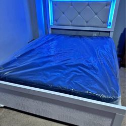 Led Light Bedframe With Mattress For Sale With Free Delivery 