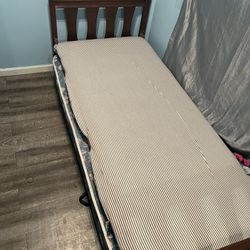 Twin Wooden Bed Frame W/Trundle
