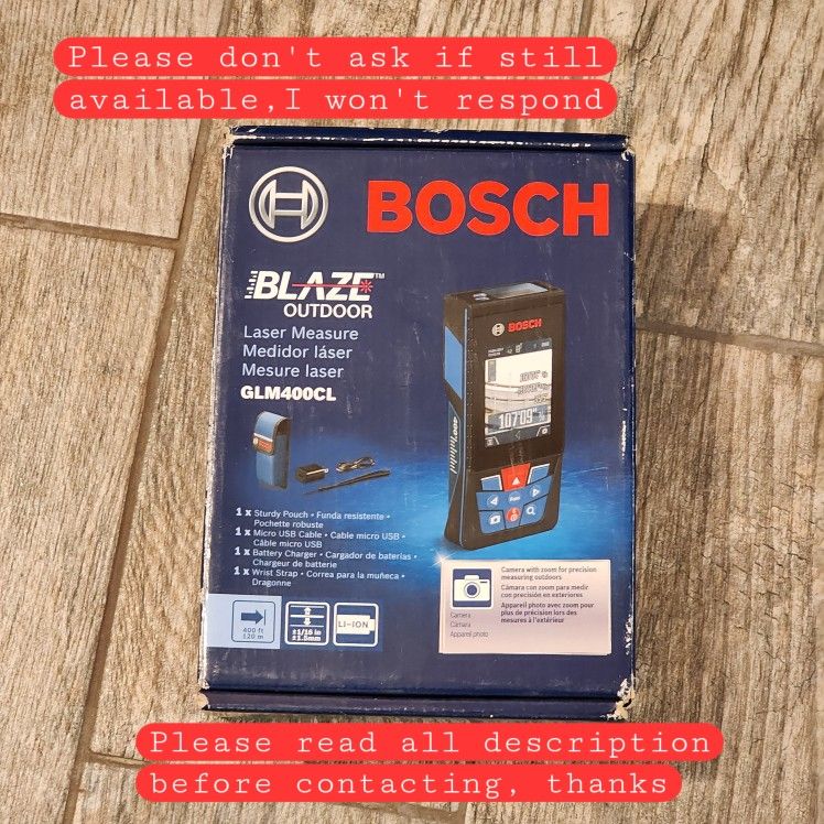 Bosch Blaze GLM400CL 400 FT Laser Measure with Camera and Rechargeable Lithium Battery