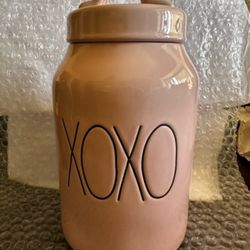 Rae Dunn Xoxo Pink canister