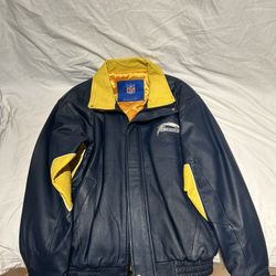 Chargers Leather Jacket Vintage Reebok Jeff Hamilton