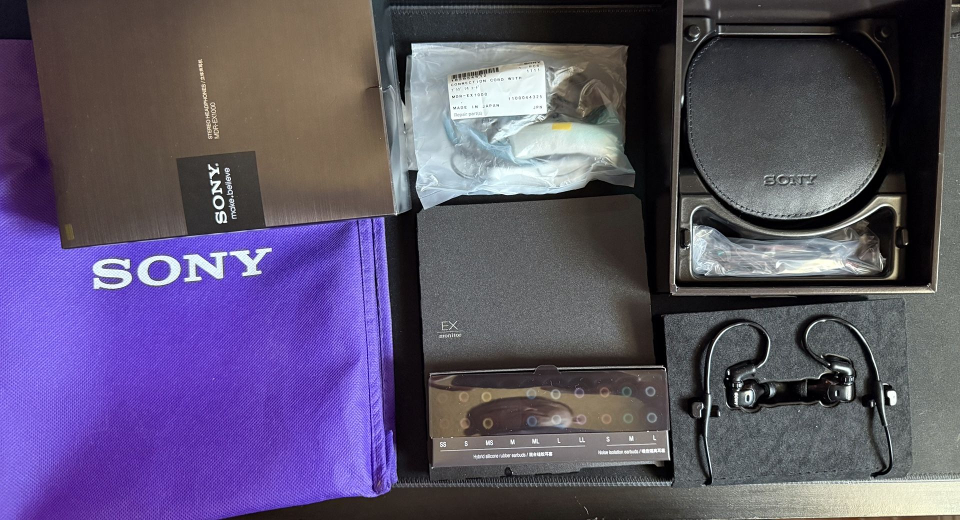 SONY MDR-EX1000 Monitor Closed Dynamic In-Ear Headphones Earphones Earbuds IEM