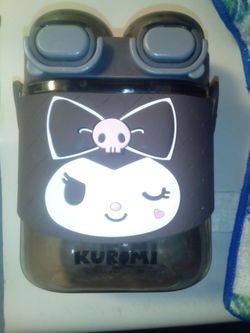 Sanrio double drinking cup with shoulder strap 570ml kuromi cinnamoroll cups cute