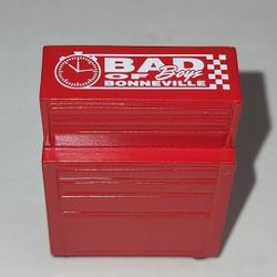 Miniature Red Toolbox with Racing and Bonneville Graphics