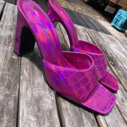 Pink Snakeskin High Heel Shoes Size 7