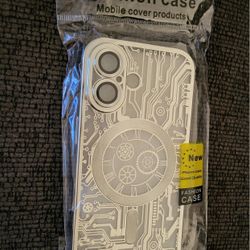 iPhone 16 Case,Glass Full Camera Lens Protection,Magnetic Transparent Pattern Case,Compatible with MagSafe, Plating Drop Protection Case