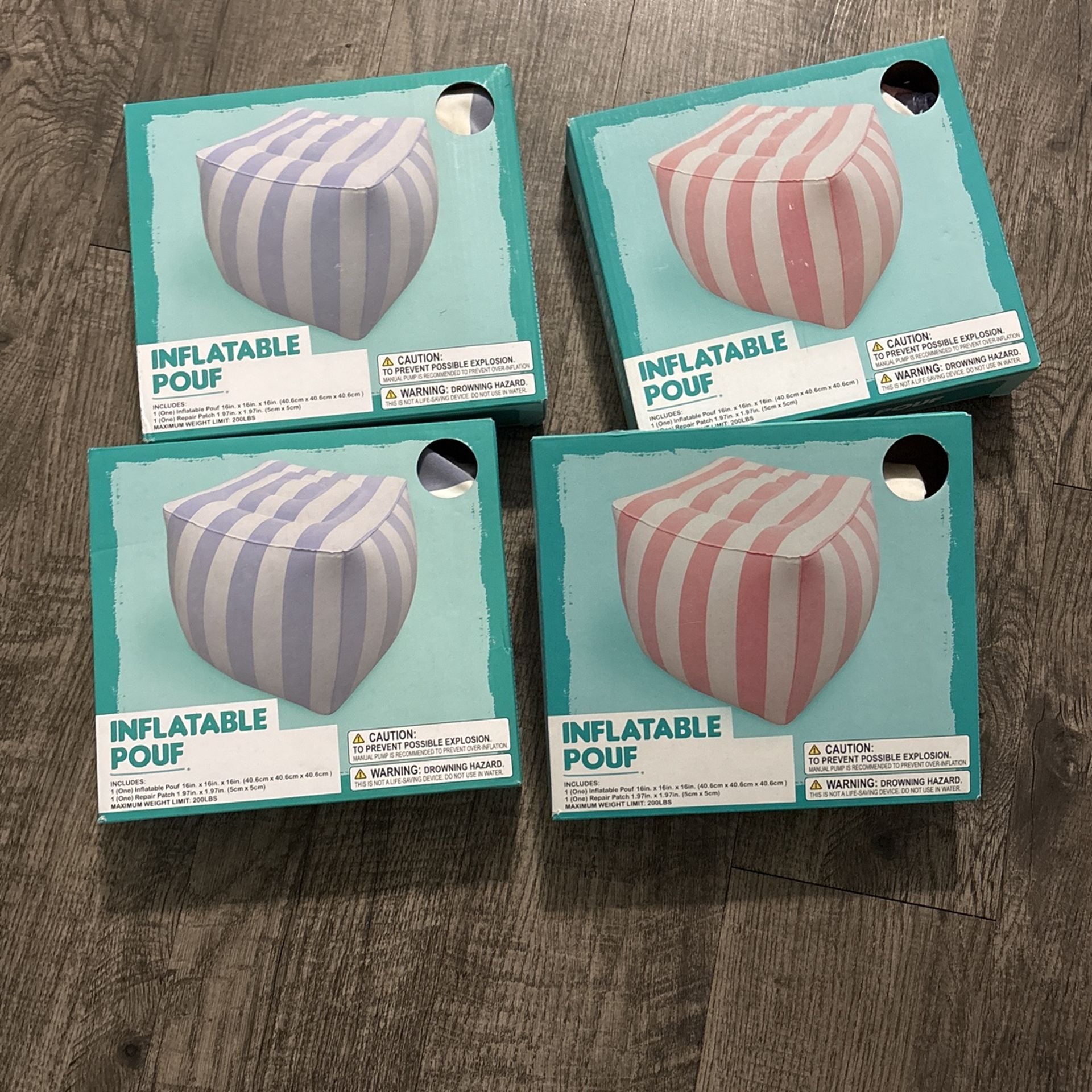 4 Inflatable Chair/ottoman  For Patio Or Inside 