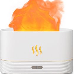 Colorful Flame Air Aroma Diffuser Humidifier, Upgraded 7 Flame Color Noiseless Essential Oil Diffuser for Home,Office,