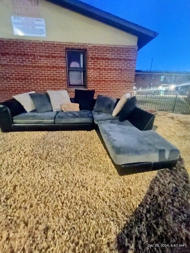 Dark Grey Ashley Two Piece Sectional Couch