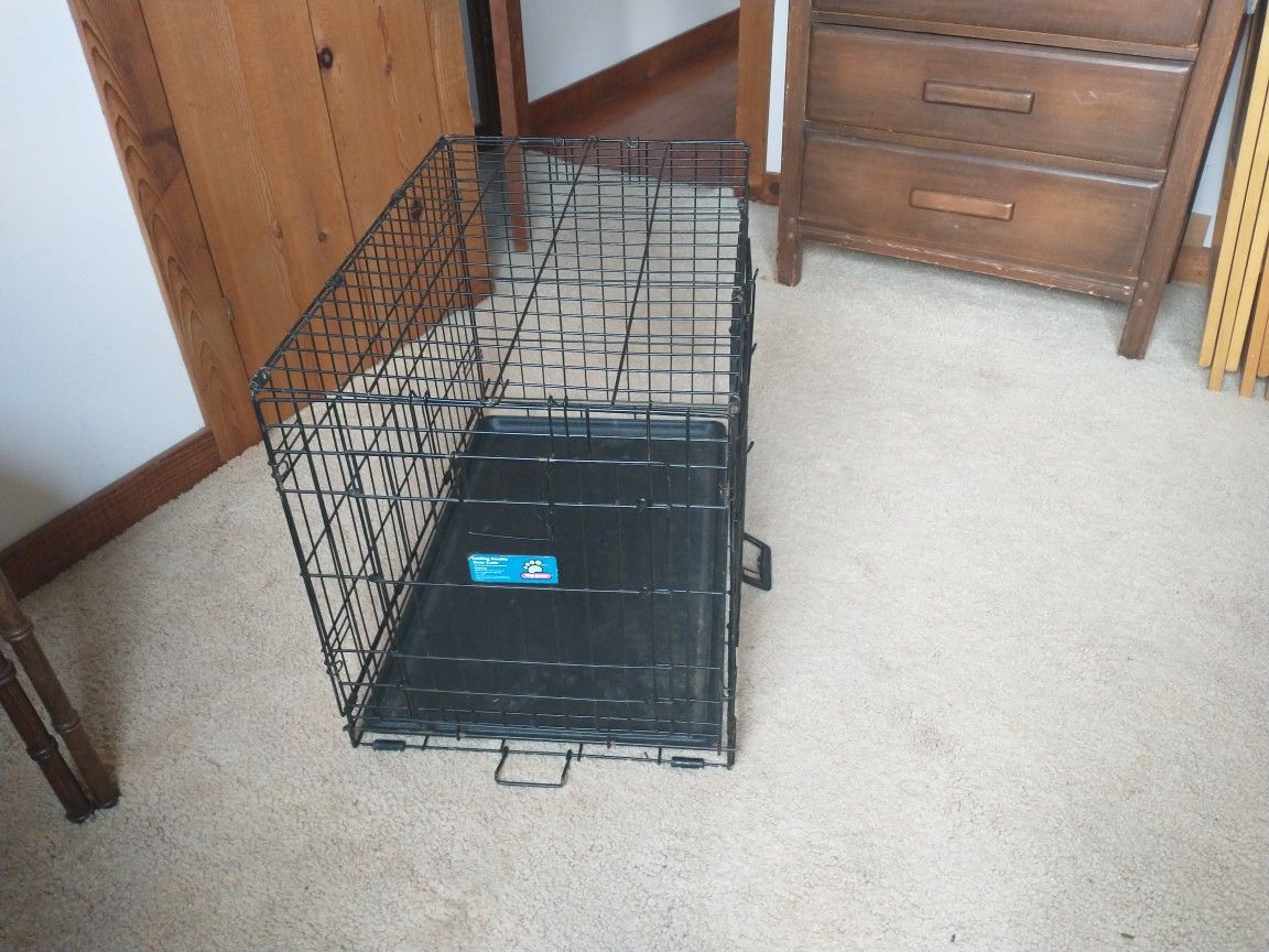 Medium Top Paw Folding Double Door Dog Crate