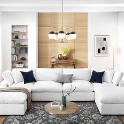 6PC MODULAR SECTIONAL FILLED OVERSTUFFED PURE WHITE (MO) $2499