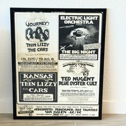  Original Paste Up Artwork For Bill Graham Presents Concert Poster 1978. Signed By Randy Tuten.