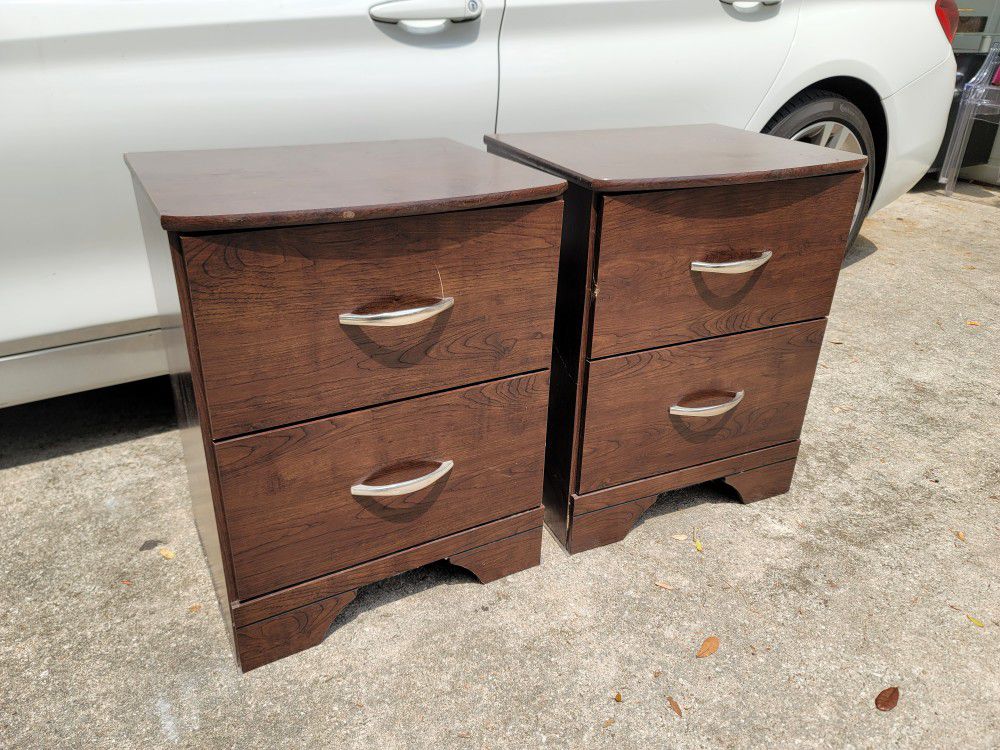 Pair of 2 Drawer Ashley Furniture Night Stands