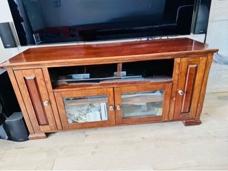 Large Wooden TV Table Stand with many compartments