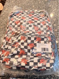 Kool-Aid Unisex Checkered 18" Backpack with Internal Laptop Sleeve, Black White