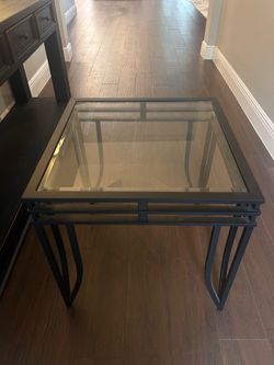 Black metal side table