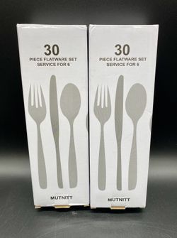 NEW 2 Sets of 30 Piece Stainless Steel Flatware Sets