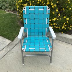 Vintage Aluminum Webbed Folding Chair Sunbeam