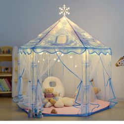 Princess Frozen Theme  Play Tent  with Snowflake Lights