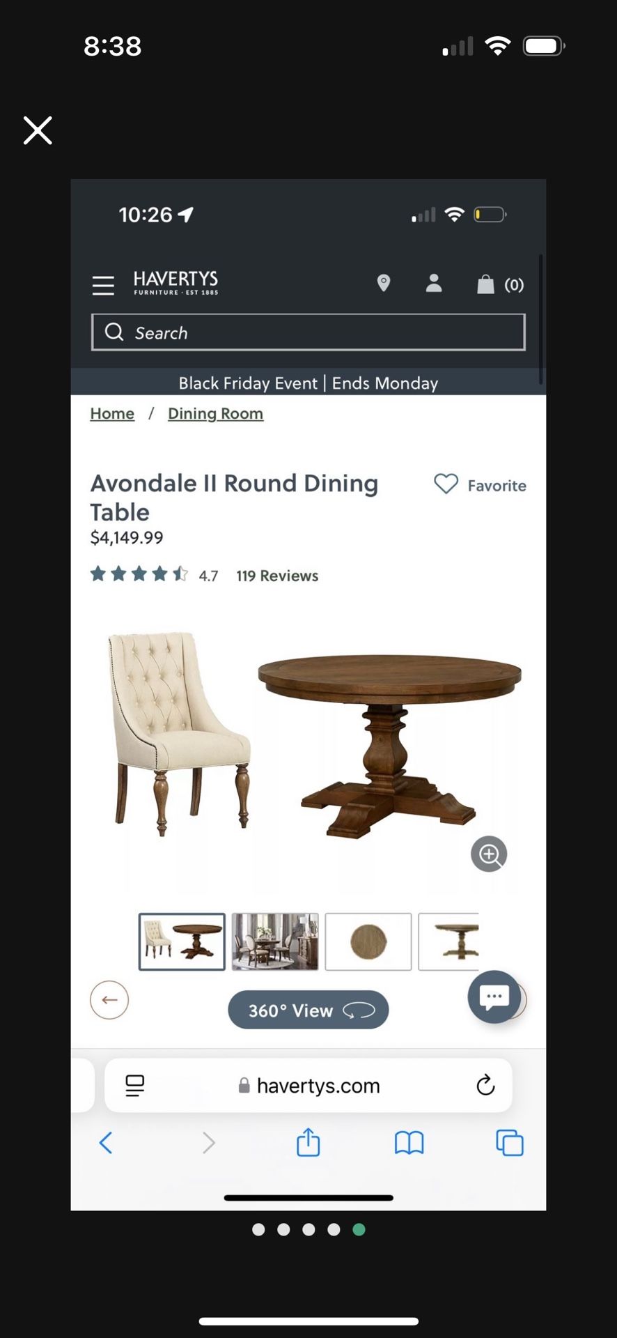 Havertys Wood Dining Table