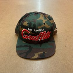 GRAFFITI The City LOS ANGELES Camo SNAP-Back CAP•Hat 👀 (please read description)