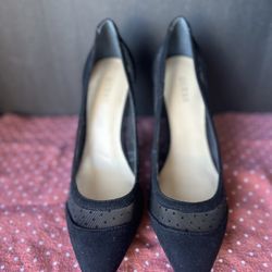 Women Black Suede Heels