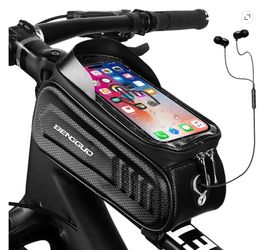Bike pouch with cell phone holder