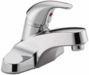 0309: New Core Centerset Bathroom Faucet, Chrome Bathroom Sink Faucet, Single Handle Bathroom Faucet, Metal Drain Assembly, Chrome