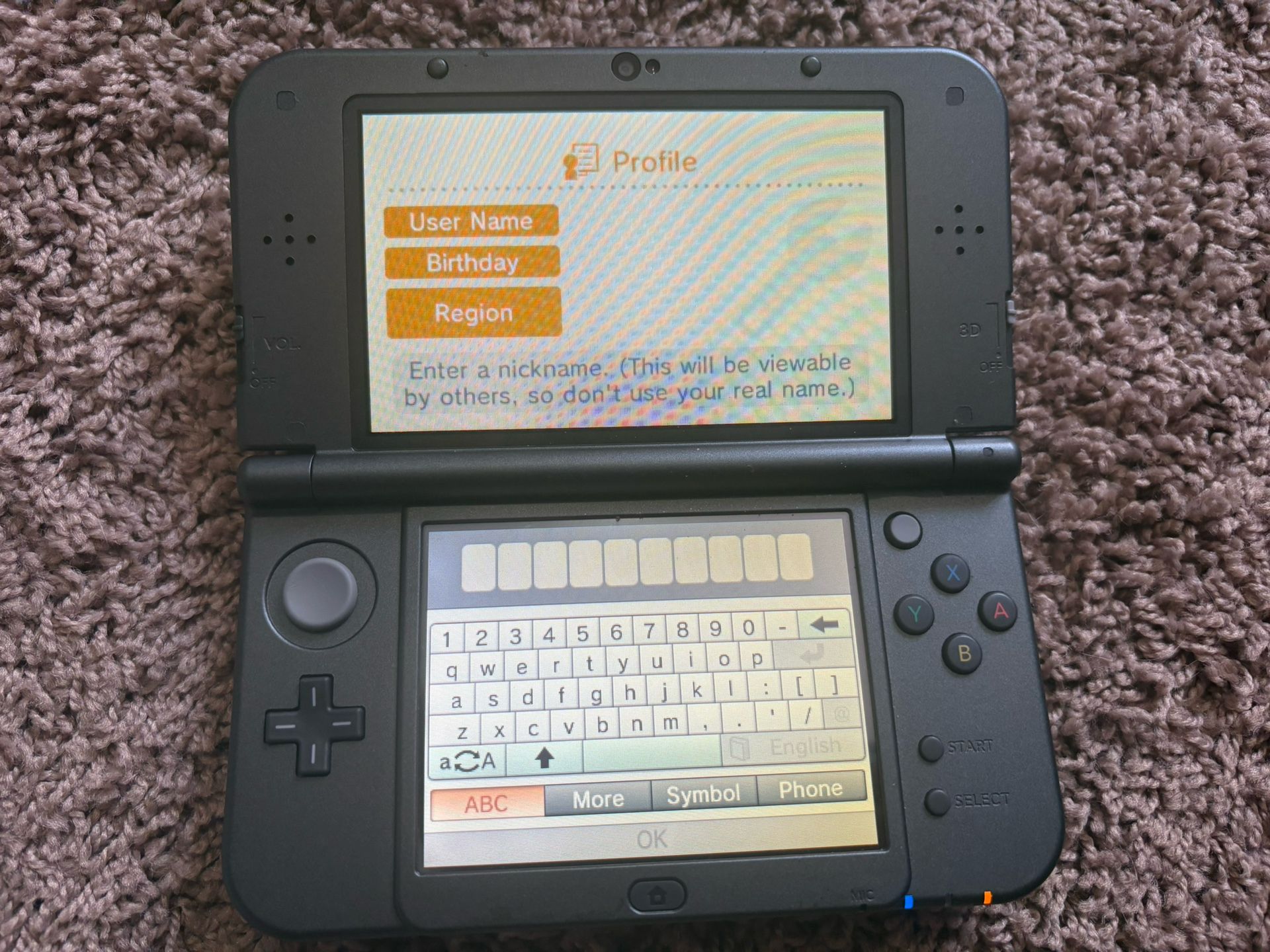 Nintendo 3DS XL with stylus