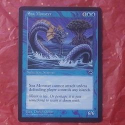 1997 MTG Sea Monster Summon Serpent Daniel Gelon Vintage Magic The Gathering Card Game Wizards Of The Coast Collectible