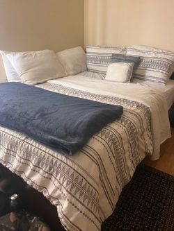 Comfortable queen bed and frame