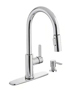 Glacier Bay Paulina Single-Handle Pull-Down Sprayer Kitchen Faucet with TurboSpray, FastMount and Soap Dispenser in Polished Chrome