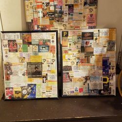 3 Collages of Pittsburgh team game stubs. Stanley cup playoffs, Forbes field, 70s steelers playoffs. Literally hundreds of games and concerts