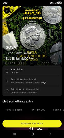 Sosa expo Lawn west Vip Ticket