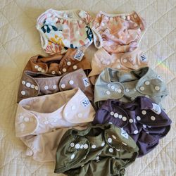 7 Nora's Nursery Cloth Diaper Covers + 3 Swim Diapers 