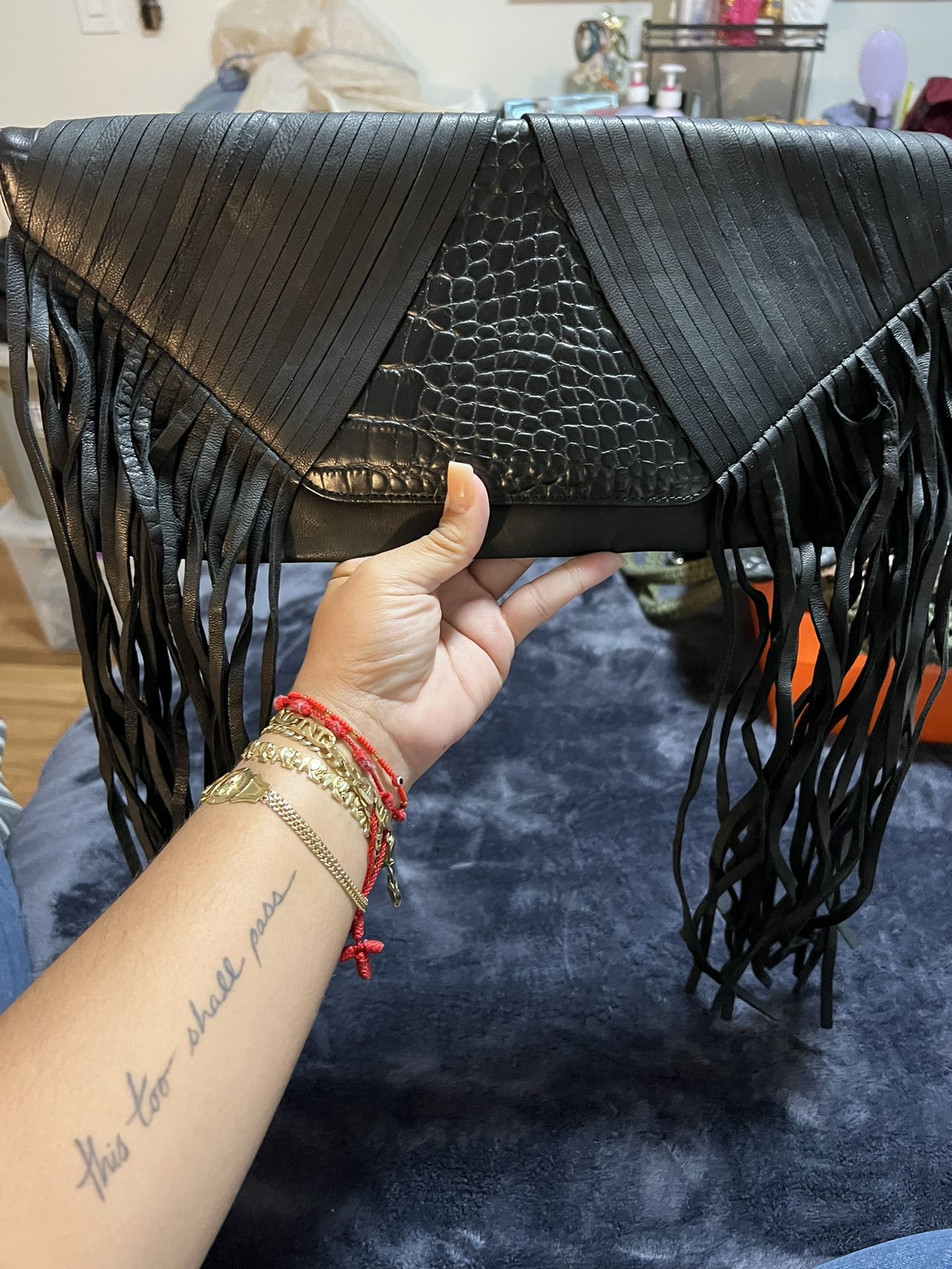 Herve Leger Fringe Clutch