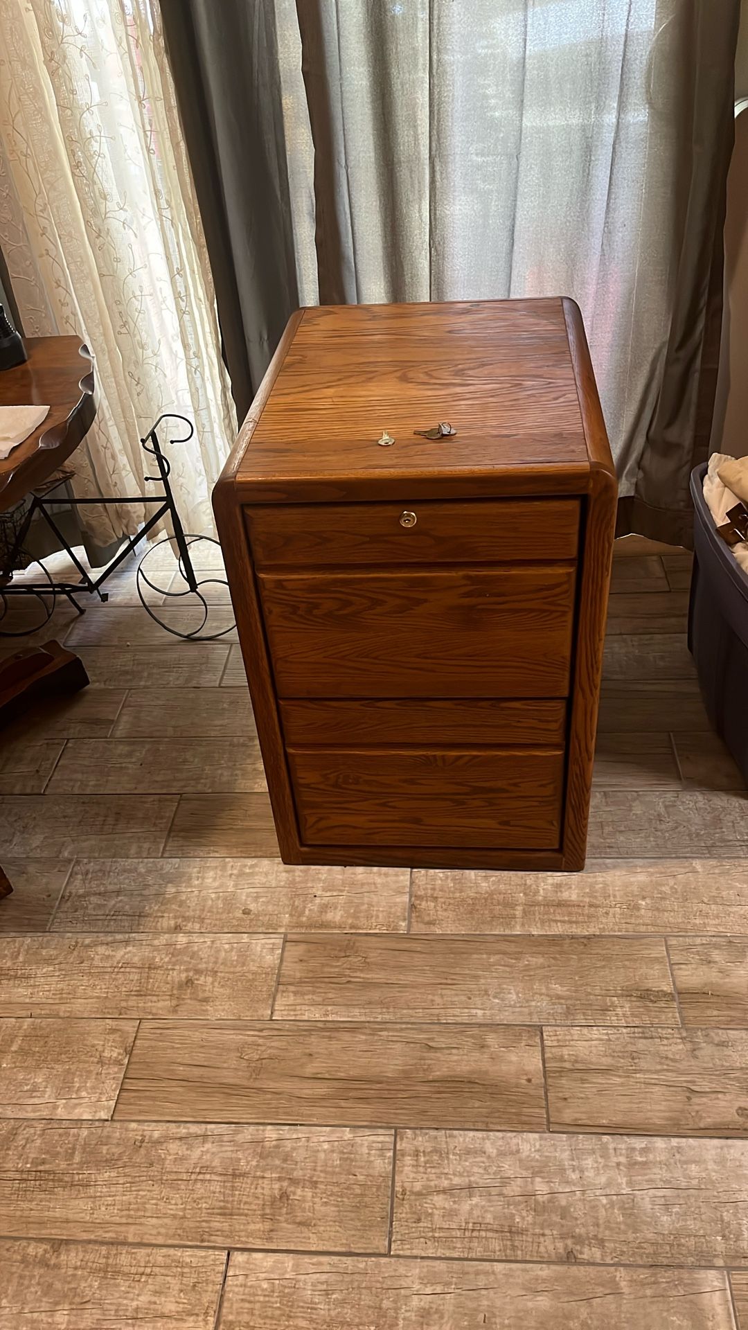Legal Size Oak Filing Cabinet