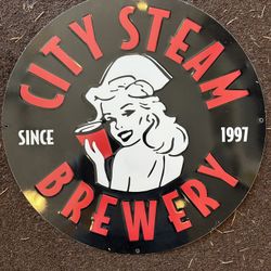 City Steam Brewery Tin Beer Sign