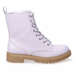 SO Lavender Purple Combat Lace Up Boots Size 8.5