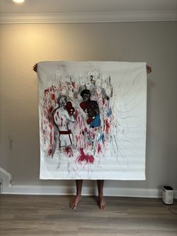 Huge Original Painting On Canvas Acrylic Boxers Boxing match Sports New